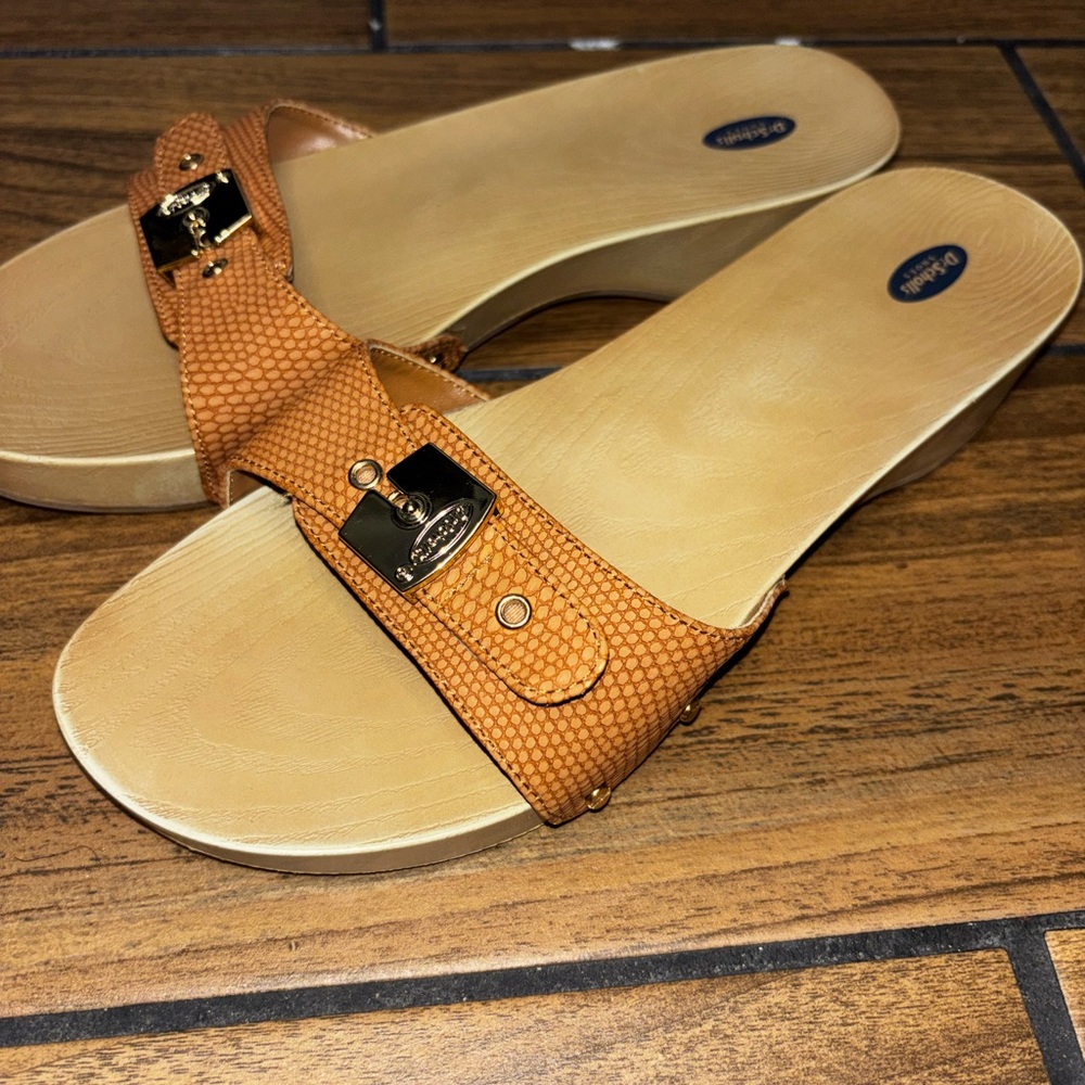 Dr. Scholls Women's Originalist Beige Flat Slide Sandals Size 9 Medium